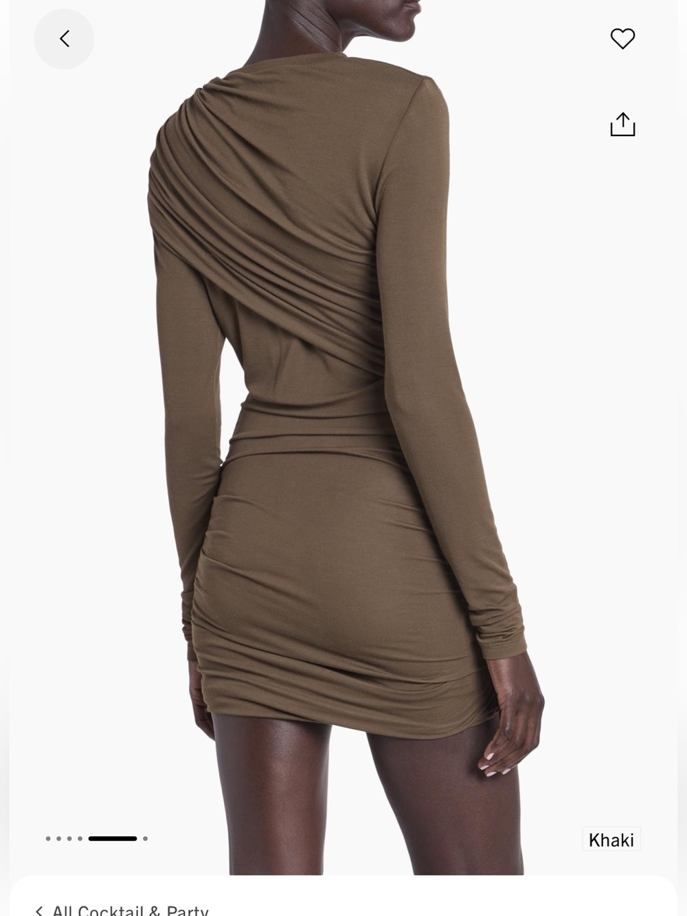 NWT Isabel Marant Étoile Khaki Ruched One-Shoulder Mini Dress - Picture 5 of 6